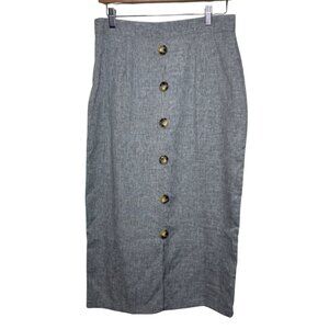 SHEIN | Womens Gray Button Front Midi Pencil Skirt | Size L
